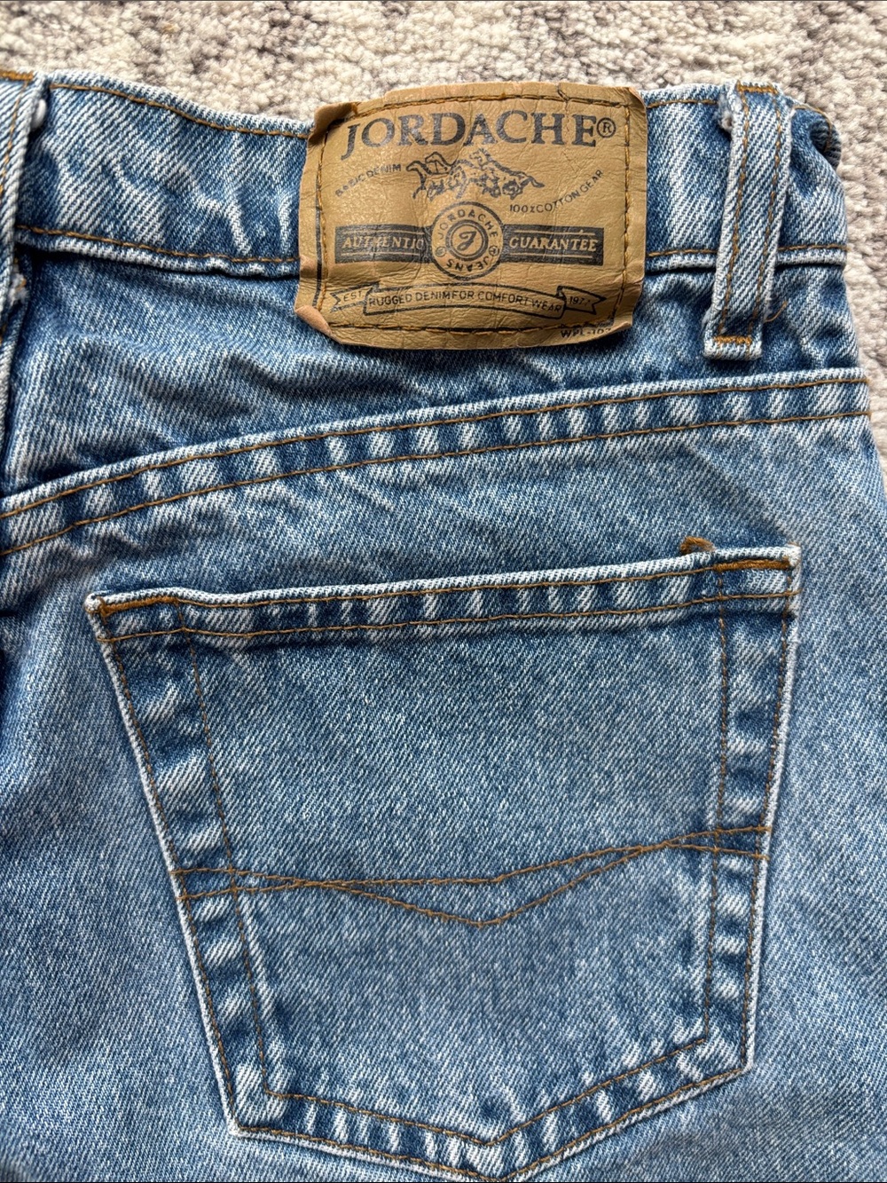 Jordache Vintage Light Blue Denim Jeans with Leather Patch
